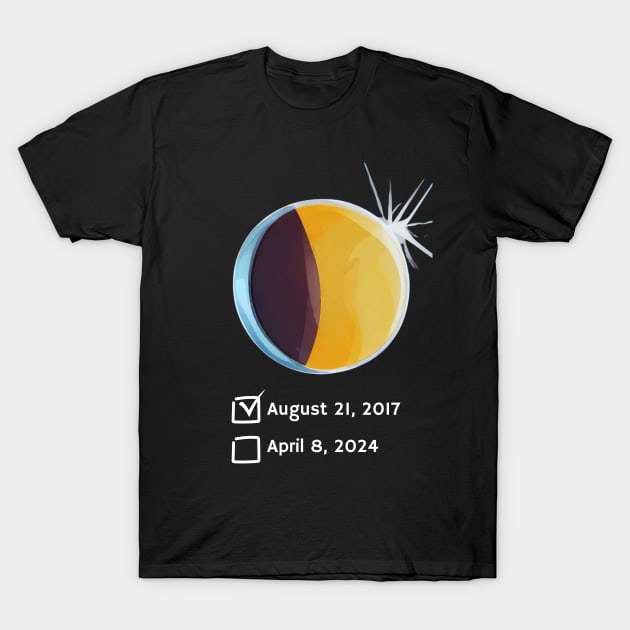 Eclipse Checklist Total Solar Eclipse April 8 2024 Totality T-Shirt by Little Duck Designs